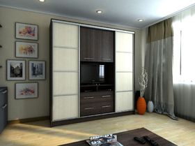 Шкаф-купе с ТВ витриной ШТВ-2