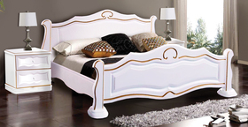 Кровать Каприз белая с патиной