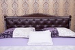 Кровать Прованс Ромбы патина с фрезеровкой (мягкая спинка) с под. мех.