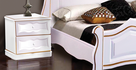 Тумба прикроватная Каприз белая с патиной